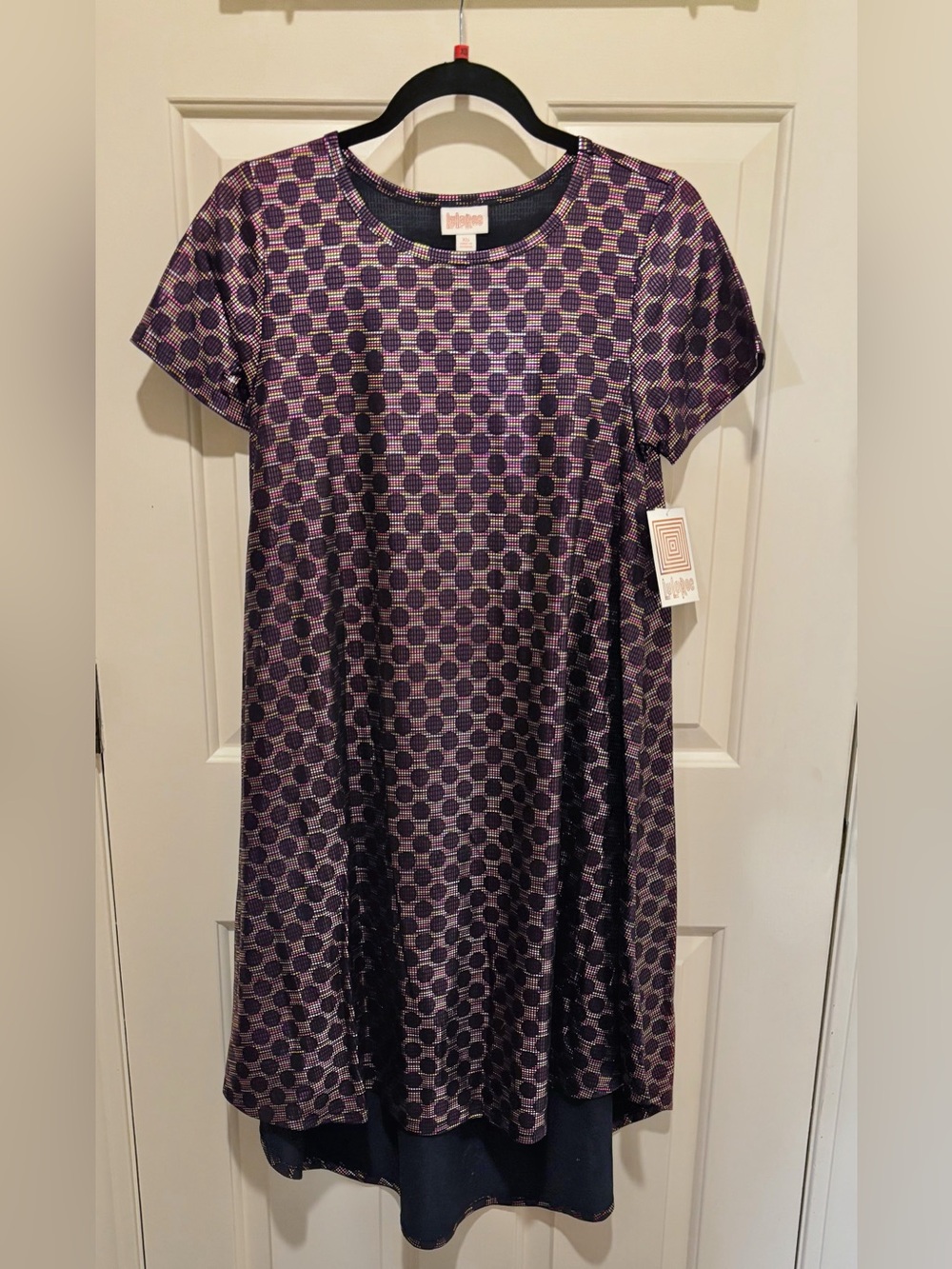 LuLaRoe Purple Polka Dot High-Low Dress